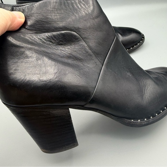 PAUL GREEN Stella Stud Black Leather Block Heel Booties Size us 7.5 - Picture 5 of 9